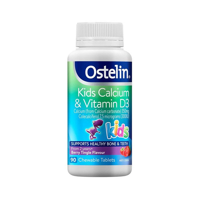 Ostelin Kids Calcium & Vitamin D3 - Calcium & Vitamin D for Children - 90 Chewable Tablets